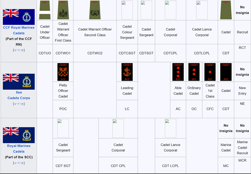 Cross Service Cadet Staff Ranks Adult Staff Air Cadet Central